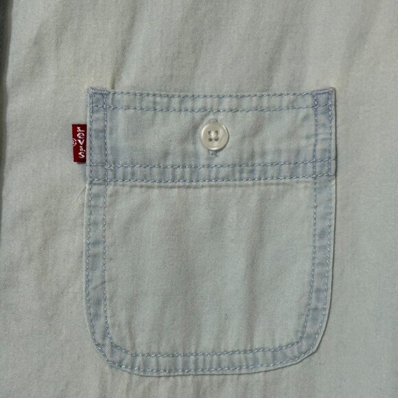 Levis Light Blue Long Sleeve Button-Up Shirt - Women's Size Small - Picture 3 of 8
